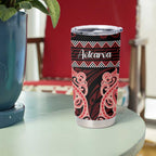 Kia Ora New Zealand Tumbler Cup Maori Language Week Whero Taniko Motif - Aussie Hoodie