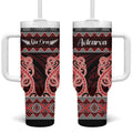 Kia Ora New Zealand Tumbler With Handle Maori Language Week Whero Taniko Motif - Aussie Hoodie