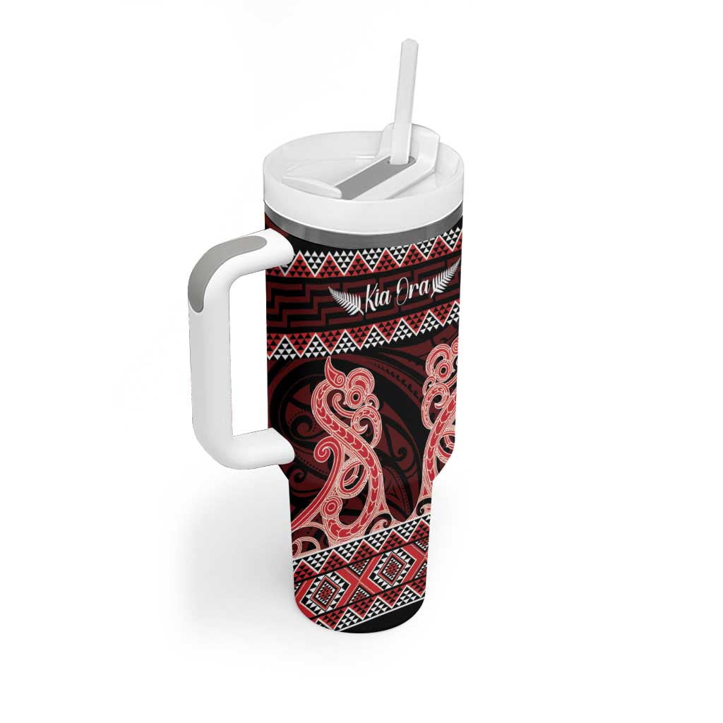 Kia Ora New Zealand Tumbler With Handle Maori Language Week Whero Taniko Motif - Aussie Hoodie