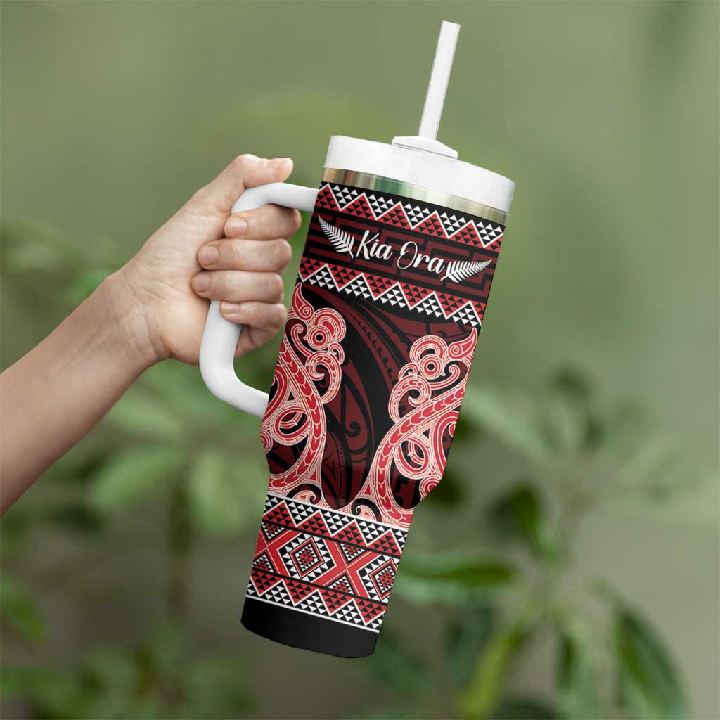 Kia Ora New Zealand Tumbler With Handle Maori Language Week Whero Taniko Motif - Aussie Hoodie