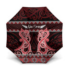 Kia Ora New Zealand Umbrella Maori Language Week Whero Taniko Motif - Aussie Hoodie