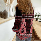 Kia Ora New Zealand Women Casual Shirt Maori Language Week Whero Taniko Motif - Aussie Hoodie