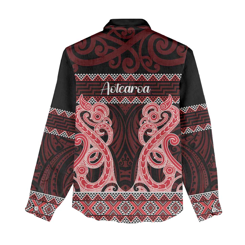Kia Ora New Zealand Women Casual Shirt Maori Language Week Whero Taniko Motif - Aussie Hoodie