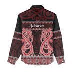 Kia Ora New Zealand Women Casual Shirt Maori Language Week Whero Taniko Motif - Aussie Hoodie