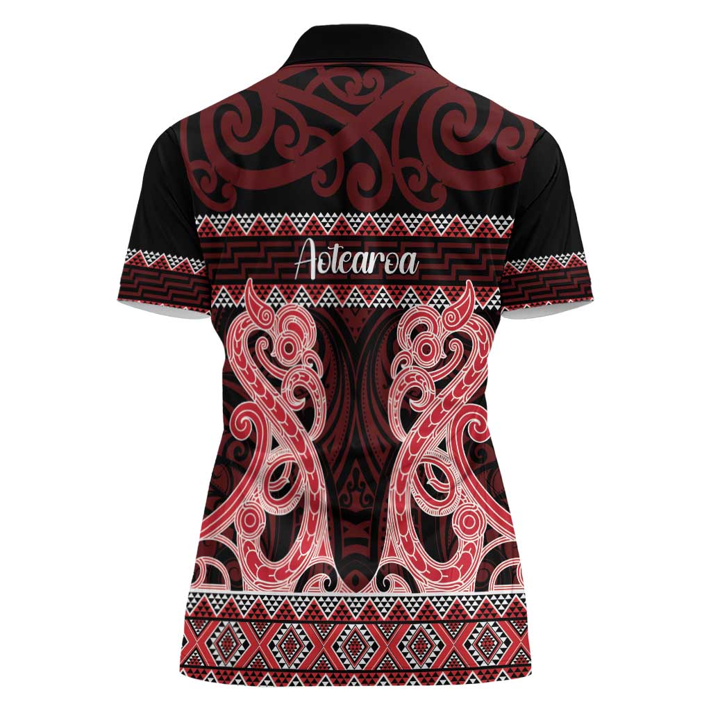 Kia Ora New Zealand Women Polo Shirt Maori Language Week Whero Taniko Motif - Aussie Hoodie