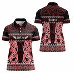 Kia Ora New Zealand Women Polo Shirt Maori Language Week Whero Taniko Motif - Aussie Hoodie