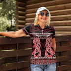 Kia Ora New Zealand Women Polo Shirt Maori Language Week Whero Taniko Motif - Aussie Hoodie