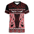 Kia Ora New Zealand Women V-Neck T-Shirt Maori Language Week Whero Taniko Motif - Aussie Hoodie