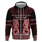 Kia Ora New Zealand Zip Hoodie Maori Language Week Whero Taniko Motif - Aussie Hoodie