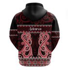 Kia Ora New Zealand Zip Hoodie Maori Language Week Whero Taniko Motif - Aussie Hoodie