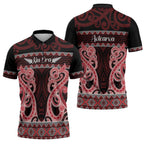Kia Ora New Zealand Zipper Polo Shirt Maori Language Week Whero Taniko Motif - Aussie Hoodie