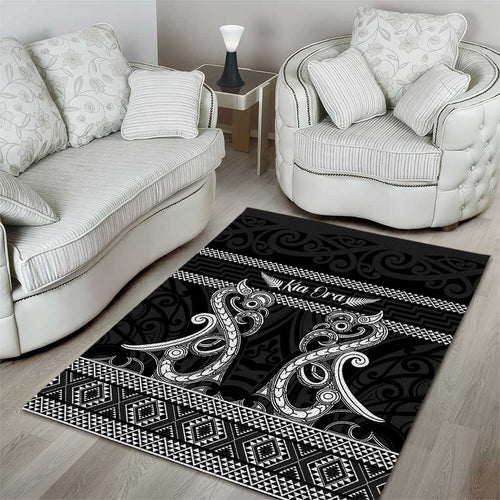 Kia Ora New Zealand Area Rug Maori Language Week Pango Taniko Motif - Aussie Hoodie