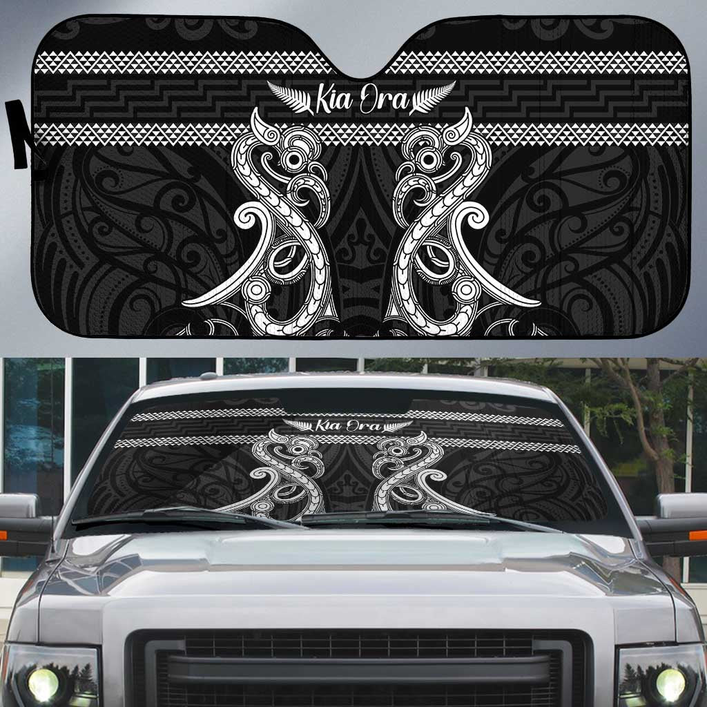 Kia Ora New Zealand Auto Sun Shade Maori Language Week Pango Taniko Motif - Aussie Hoodie
