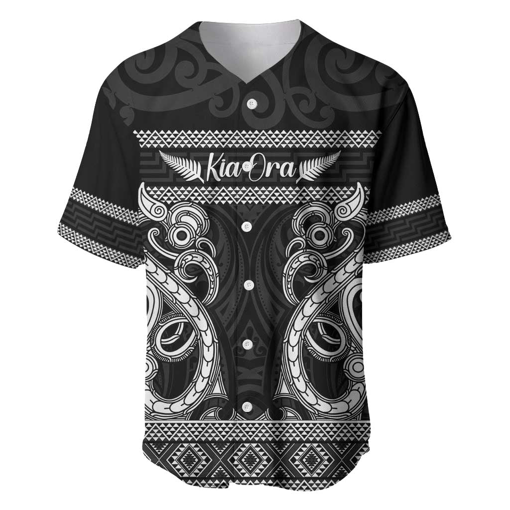 Kia Ora New Zealand Baseball Jersey Maori Language Week Pango Taniko Motif - Aussie Hoodie