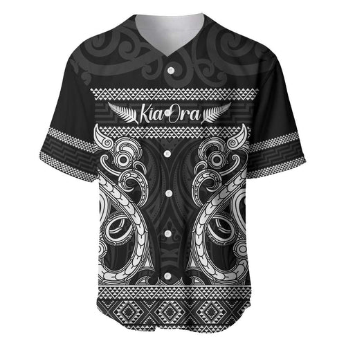 Kia Ora New Zealand Baseball Jersey Maori Language Week Pango Taniko Motif - Aussie Hoodie