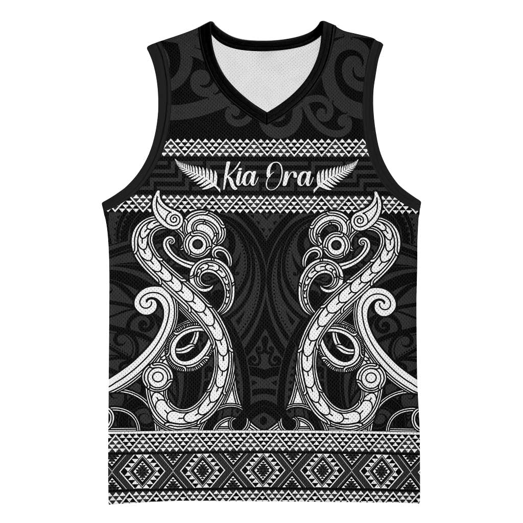 Kia Ora New Zealand Basketball Jersey Maori Language Week Pango Taniko Motif - Aussie Hoodie