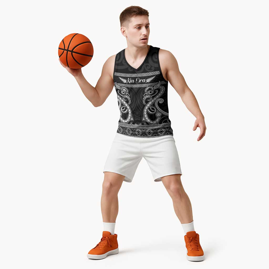 Kia Ora New Zealand Basketball Jersey Maori Language Week Pango Taniko Motif - Aussie Hoodie