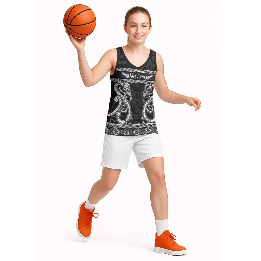 Kia Ora New Zealand Basketball Jersey Maori Language Week Pango Taniko Motif - Aussie Hoodie