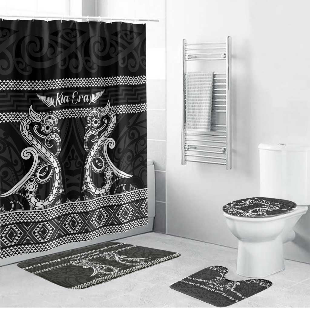 Kia Ora New Zealand Bathroom Set Maori Language Week Pango Taniko Motif - Aussie Hoodie