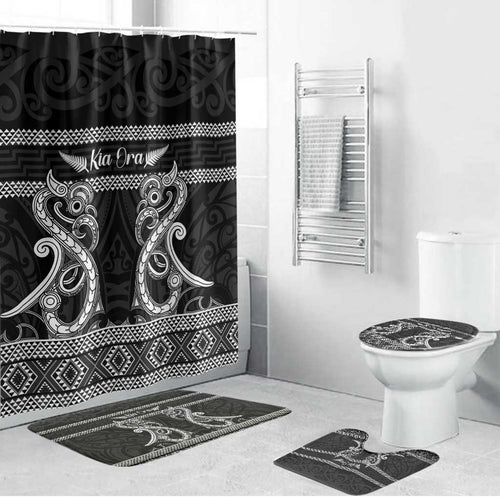 Kia Ora New Zealand Bathroom Set Maori Language Week Pango Taniko Motif - Aussie Hoodie