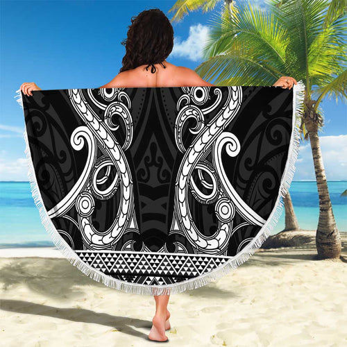 Kia Ora New Zealand Beach Blanket Maori Language Week Pango Taniko Motif - Aussie Hoodie