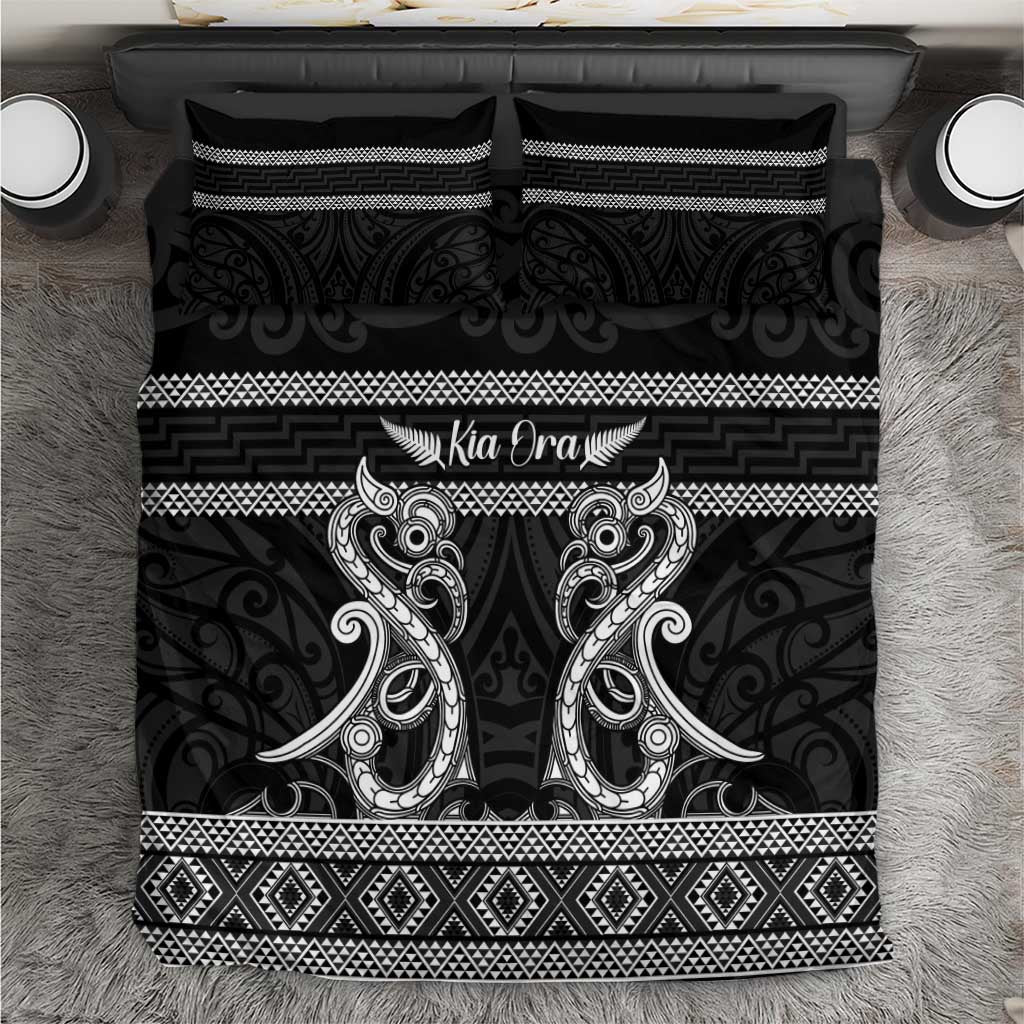 Kia Ora New Zealand Bedding Set Maori Language Week Pango Taniko Motif - Aussie Hoodie
