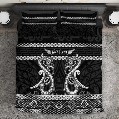 Kia Ora New Zealand Bedding Set Maori Language Week Pango Taniko Motif - Aussie Hoodie