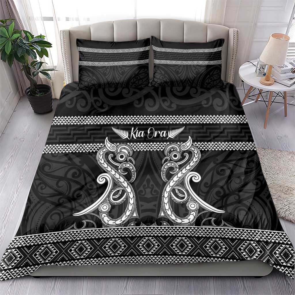 Kia Ora New Zealand Bedding Set Maori Language Week Pango Taniko Motif - Aussie Hoodie