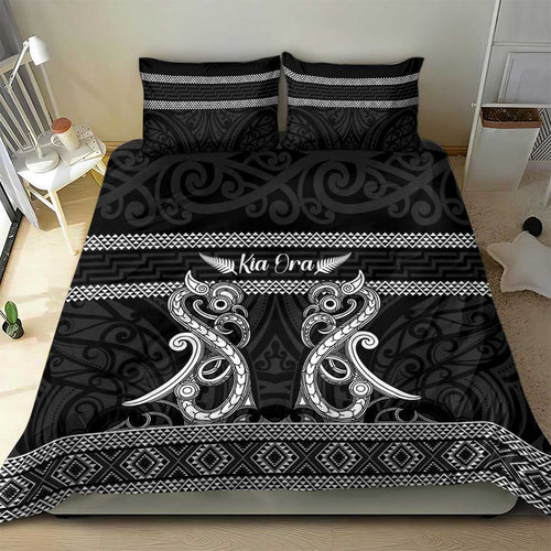 Kia Ora New Zealand Bedding Set Maori Language Week Pango Taniko Motif - Aussie Hoodie