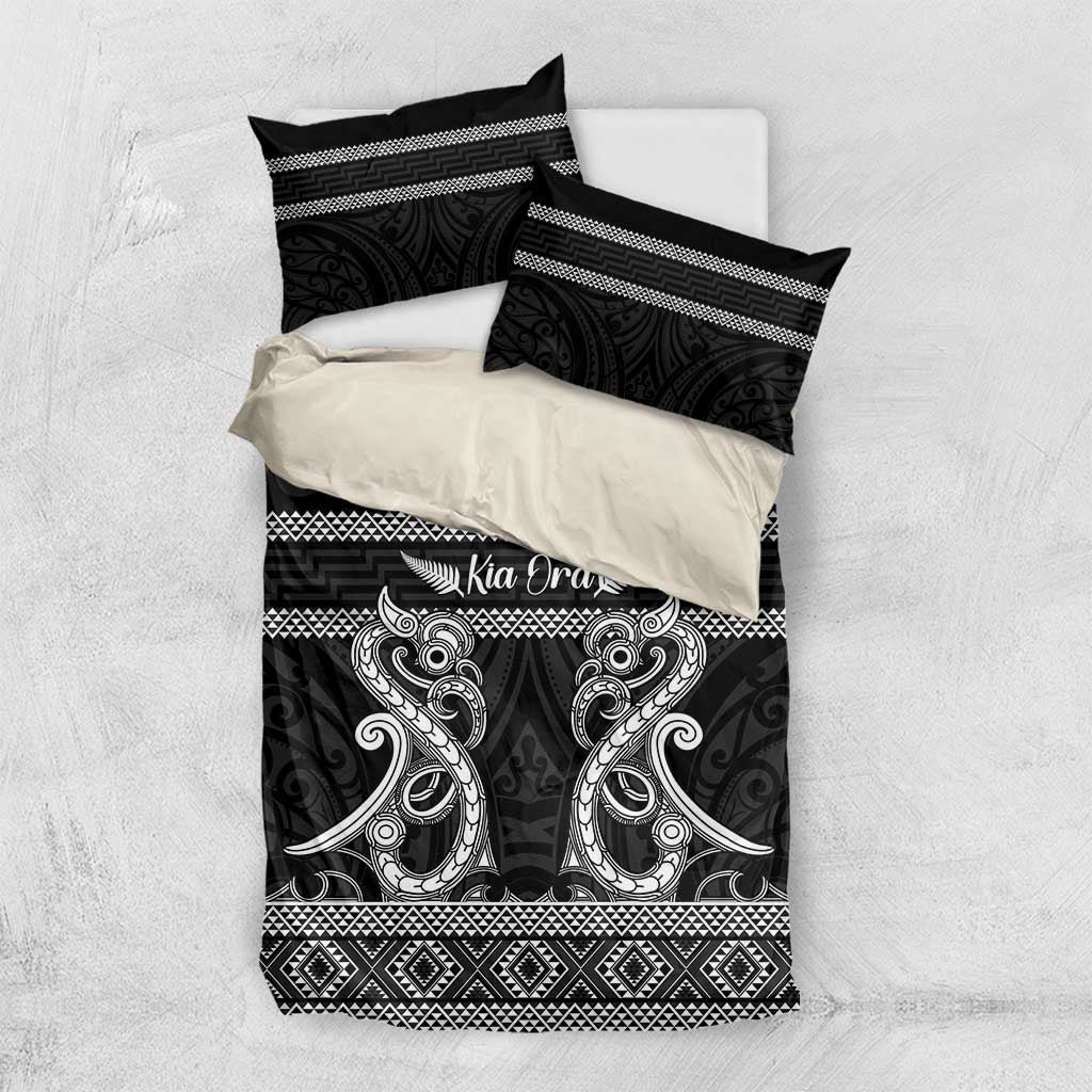Kia Ora New Zealand Bedding Set Maori Language Week Pango Taniko Motif - Aussie Hoodie
