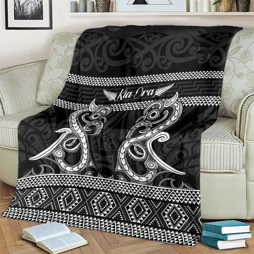 Kia Ora New Zealand Blanket Maori Language Week Pango Taniko Motif - Aussie Hoodie