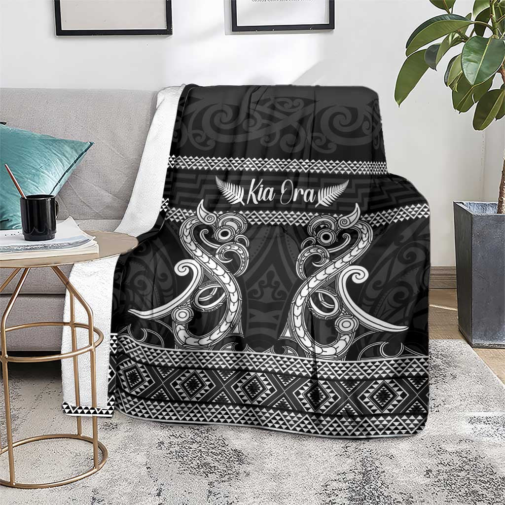 Kia Ora New Zealand Blanket Maori Language Week Pango Taniko Motif - Aussie Hoodie