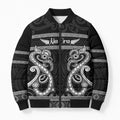 Kia Ora New Zealand Bomber Puffer Jacket Maori Language Week Pango Taniko Motif - Aussie Hoodie
