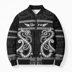 Kia Ora New Zealand Bomber Puffer Jacket Maori Language Week Pango Taniko Motif - Aussie Hoodie