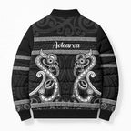 Kia Ora New Zealand Bomber Puffer Jacket Maori Language Week Pango Taniko Motif - Aussie Hoodie