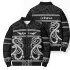 Kia Ora New Zealand Bomber Puffer Jacket Maori Language Week Pango Taniko Motif - Aussie Hoodie