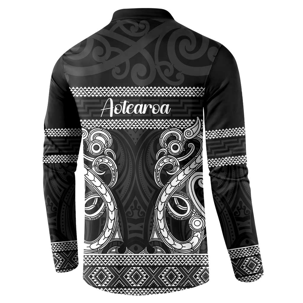 Kia Ora New Zealand Button Sweatshirt Maori Language Week Pango Taniko Motif - Aussie Hoodie