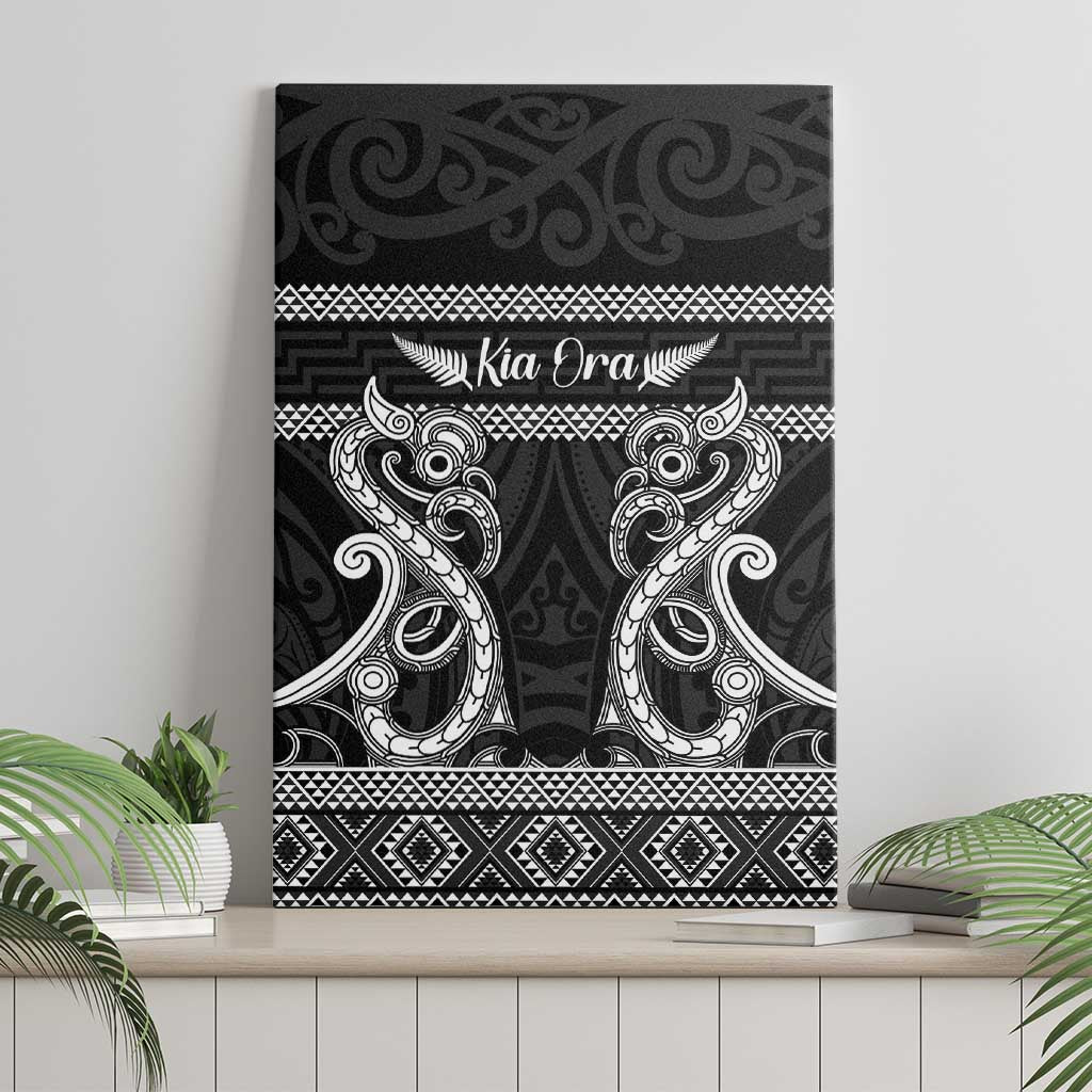 Kia Ora New Zealand Canvas Wall Art Maori Language Week Pango Taniko Motif - Aussie Hoodie