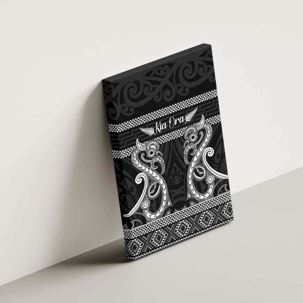Kia Ora New Zealand Canvas Wall Art Maori Language Week Pango Taniko Motif - Aussie Hoodie