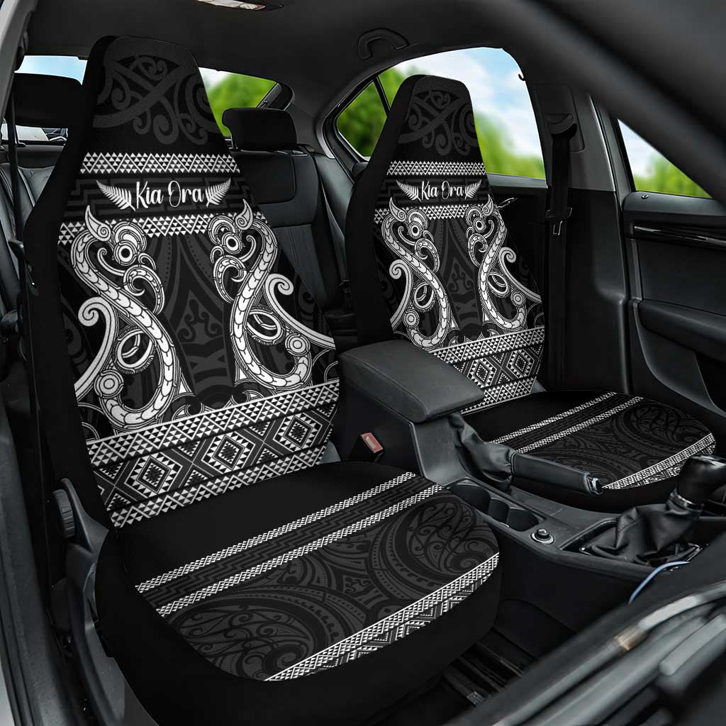 Kia Ora New Zealand Car Seat Cover Maori Language Week Pango Taniko Motif - Aussie Hoodie