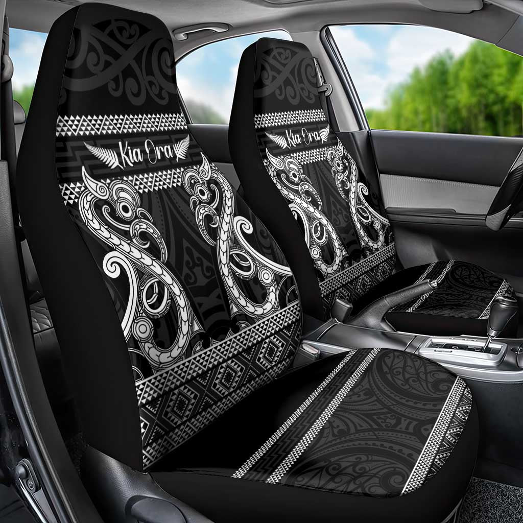 Kia Ora New Zealand Car Seat Cover Maori Language Week Pango Taniko Motif - Aussie Hoodie