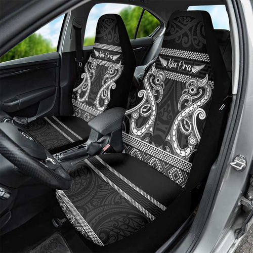 Kia Ora New Zealand Car Seat Cover Maori Language Week Pango Taniko Motif - Aussie Hoodie