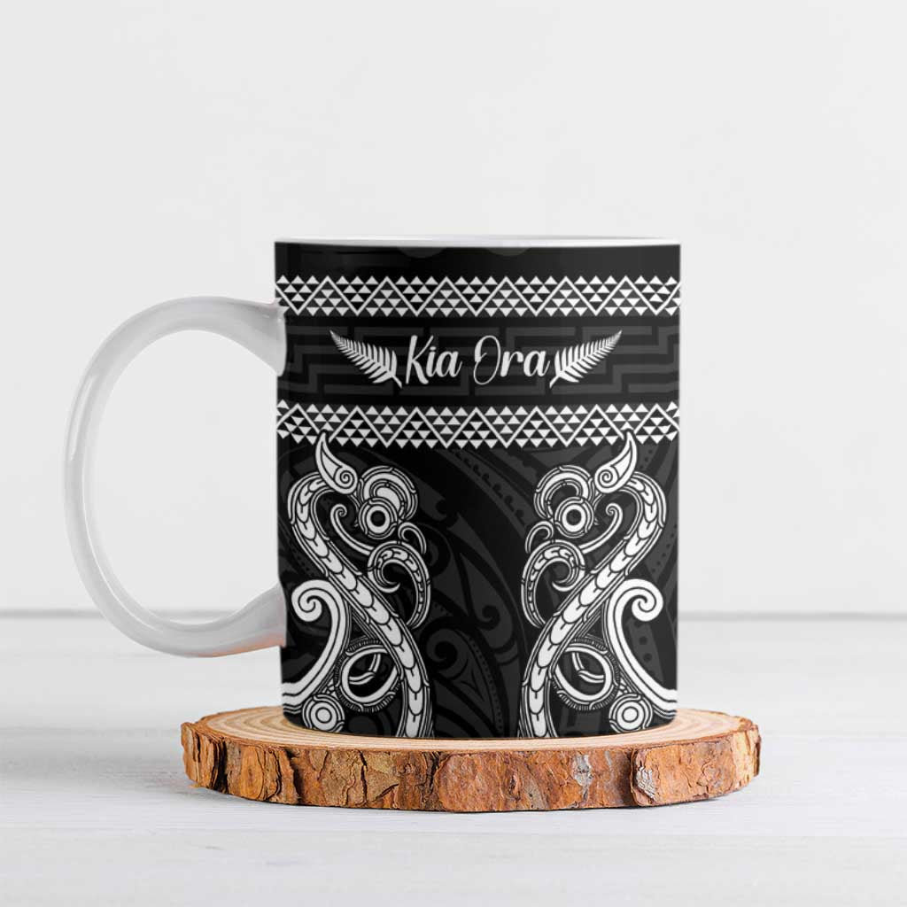 Kia Ora New Zealand Ceramic Mug Maori Language Week Pango Taniko Motif - Aussie Hoodie