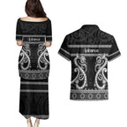 Kia Ora New Zealand Couples Matching Puletasi and Hawaiian Shirt Maori Language Week Pango Taniko Motif - Aussie Hoodie