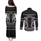 Kia Ora New Zealand Couples Matching Puletasi and Long Sleeve Button Shirt Maori Language Week Pango Taniko Motif - Aussie Hoodie
