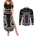 Kia Ora New Zealand Couples Matching Summer Maxi Dress and Long Sleeve Button Shirt Maori Language Week Pango Taniko Motif - Aussie Hoodie