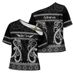 Kia Ora New Zealand Cross Shoulder Shirt Maori Language Week Pango Taniko Motif - Aussie Hoodie