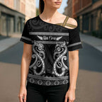 Kia Ora New Zealand Cross Shoulder Shirt Maori Language Week Pango Taniko Motif - Aussie Hoodie