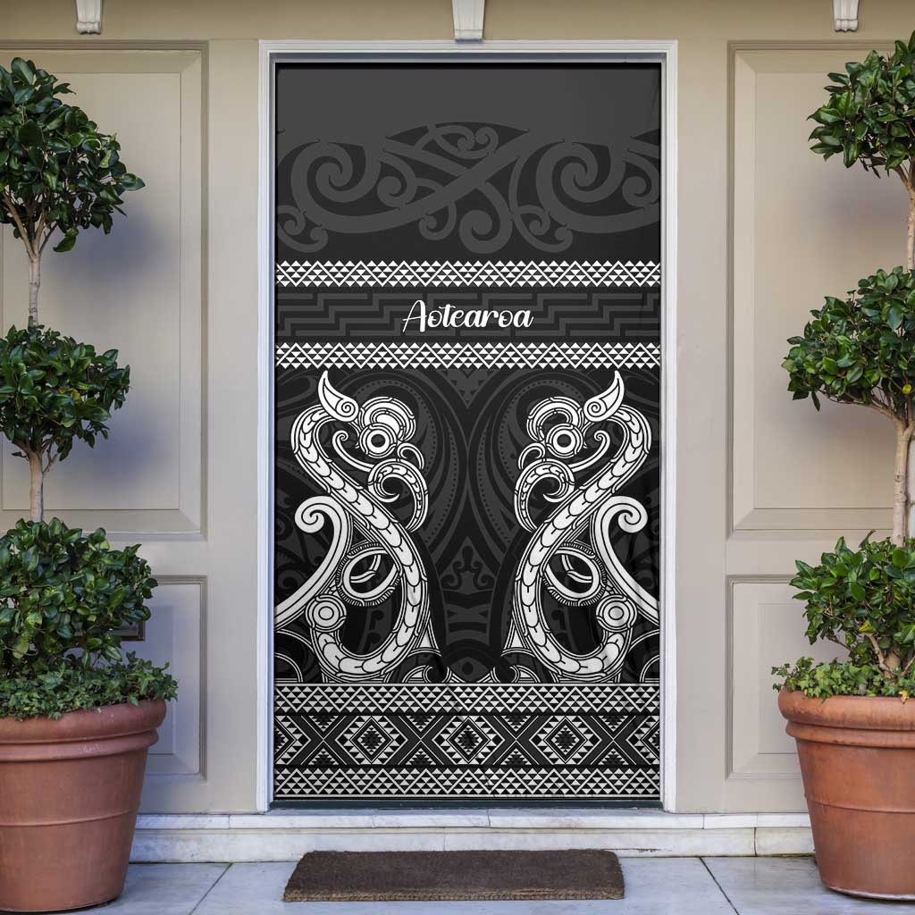 Kia Ora New Zealand Door Cover Maori Language Week Pango Taniko Motif - Aussie Hoodie