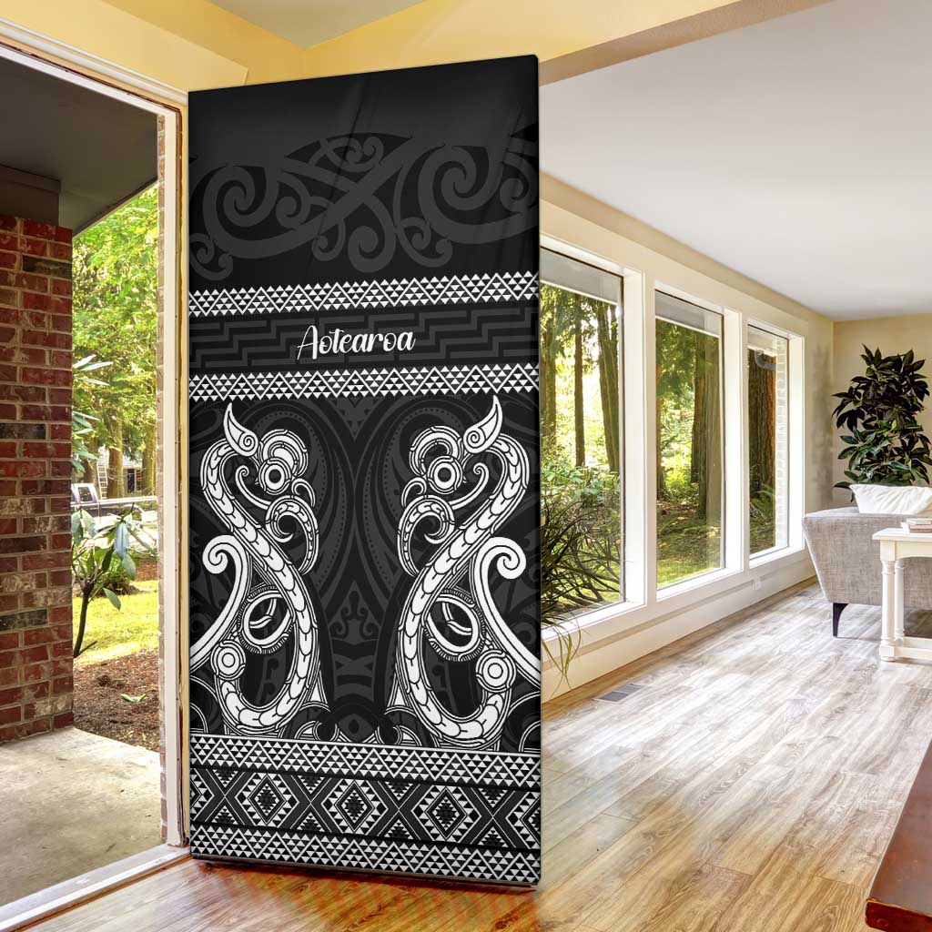 Kia Ora New Zealand Door Cover Maori Language Week Pango Taniko Motif - Aussie Hoodie